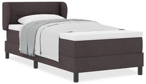 Cama Box Spring com Colchão - Castanho Escuro - 90x200 cm - Tecido