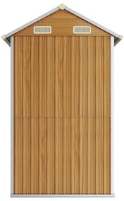 Abrigo de jardim 192x152,5x237cm aço galvanizado castanho-claro