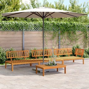 4 pcs conjunto de móveis de paletes p/ jardim acácia maciça