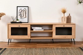 Móvel TV Calvin – Carvalho e Preto – 180x55x40 cm