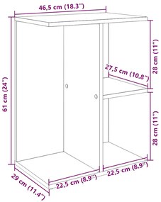 Mesa cabeceira 46,5x29x61 cm derivados madeira madeira velha