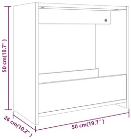 Mesa de apoio 50x26x50 cm derivados de madeira cinzento sonoma