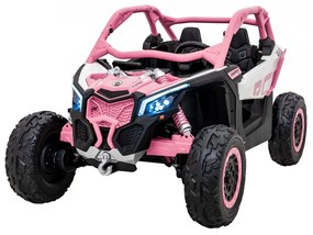 Carro elétrico para Crianças 2 Lugares 24V 4x4 Cam AM Buggy Maverick Turbo RR, Rodas Espuma EVA, Assento couro ecológico Rosa