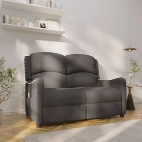 vidaXL Poltrona massagens 2 assentos reclinável tecido cinzento-escuro
