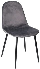 Cadeira Teok Black Veludo - Cinza escuro