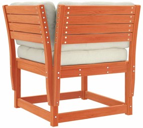 8pcs conj. lounge jardim + almofadões pinho maciço castanho-mel