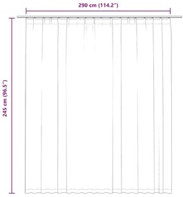 Cortina blackout com ganchos 290x245 cm cinzento