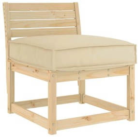 vidaXL Almofada de palete para assento Bege 60 x 60 x 12 cm