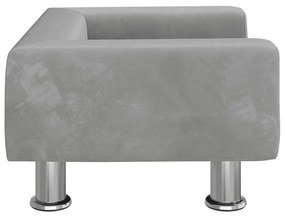 Cama para cães 50x40x26,5 cm veludo cinzento-claro