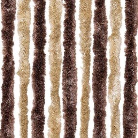 Cortina anti-insetos 90x200 cm chenille bege e castanho-claro