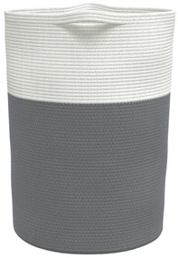 Cesto de arrumação Ø49x65 cm algodão cinzento e branco
