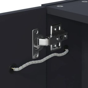 Armário espelhado p/ casa de banho c/ LEDs 60x13x52 cm cinzento