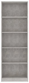 Estante 5 prateleiras 60x24x175 derivados madeira cinza cimento