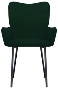 Cadeiras de jantar 2 pcs veludo verde-escuro
