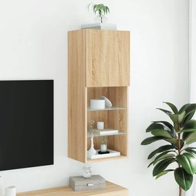 Móvel de TV com luzes LED 40,5x30x102 cm carvalho sonoma