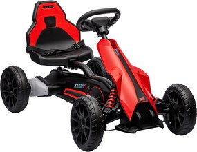 HOMCOM Go Kart Elétrico para Crianças Kart a Bateria 12V Velocidade Ajustável 3-5 km/h e Cinto de Segurança 100x58x58,5 cm Vermelho | Aosom Portugal