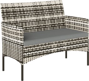 Outsunny Sofá de Jardim 2 Lugares em Resina Trançada com Almofadas Sofá de Exterior com Apoios de Braço 115x63x85 cm Cinza Claro | Aosom Portugal