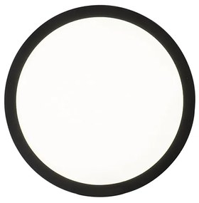 Plafon circular preto 40cm regulável-3-etapas LED IP44 - STEVE Moderno