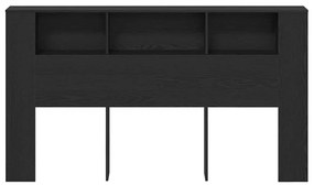 Cabeceira de Cômoda vidaXL em Carvalho Preto - 180x18.5x102.5 cm