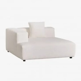 Módulo Chaise Longue Esquerdo Com Almofada Para Sofá Modular Bruna Bouclé Blanco - Sklum