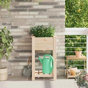 vidaXL Vaso de Jardim Bege 45 x 45 x 76.5 cm Madeira maciça de abeto
