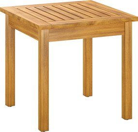 Outsunny Mesa de apoio 48 x 48 cm resistente às intempéries mesa de jardim com design em ripas pés ajustáveis, quadrada | Aosom Portugal