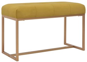 vidaXL Banco 80 cm veludo mostarda