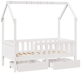 Estrutura de cama infantil c/ gavetas 80x160 cm pinho maciço