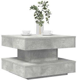Mesa de centro rotativa a 360 graus 50x50x34,5 cm cinza cimento