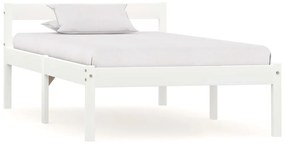 Estrutura de cama 90x200 cm madeira pinho maciço branco