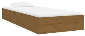 Estrutura cama pequena solteiro 75x190 cm madeira castanho mel