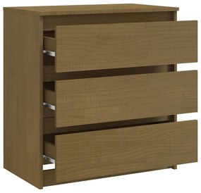 Mesa de cabeceira 60x36x64 cm pinho maciço castanho mel