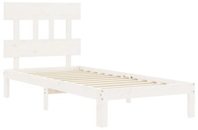 Estrutura de cama com cabeceira 90x200 cm madeira maciça