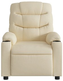 Poltrona de massagens reclinável tecido cor creme