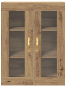 Armário de Parede com Portas de Vidro em Carvalho Artisan 69,5x34x90 c