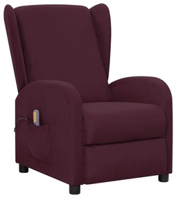 vidaXL Poltrona de massagens tecido roxo
