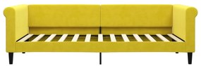 Sofá-cama 90x200 cm veludo amarelo