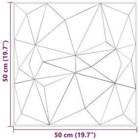 Painéis de parede 12 pcs 50x50 cm 3 m² XPS diamante betão
