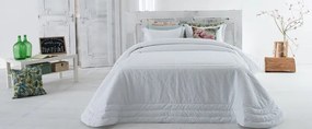 COLCHA EDREDOM DE INVERNO - COLCHA BRANCA COM ALMOFADAS DECORATIVAS 45x60 CM: Branco Colcha edredón 250x260 cm + 2 almofadas cheias 45x60 cm a juego