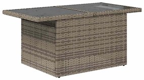 14 pcs conjunto sofás jardim almofadões vime PE/acácia cinzento