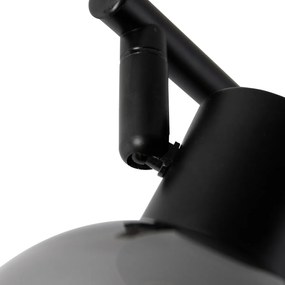 LED Candeeiro de teto inteligente preto com vidro fumê incl. 4 Wifi P45 - Vidro Art Deco