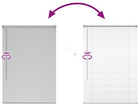 Persiana de Janela com cortinas Manual Prata 80 x 130 cm Alumínio