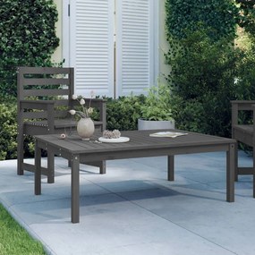 824129 vidaXL Mesa de jardim 121x82,5x45 cm madeira de pinho maciça cinzento