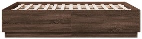 Estrutura de cama 140x190cm derivados madeira carvalho castanho