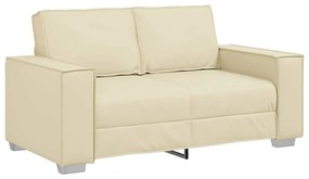 Sofá Loveseat vidaXL Creme 120 cm em Couro Sintético