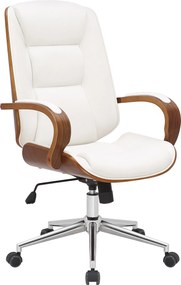 Cadeira de escritório Yankton Branco e Nogueira
