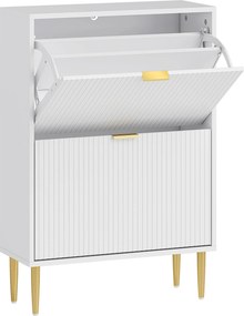 Sapateira Estreita Sapateira para Entrada com Prateleiras Ajustáveis para 12 Pares de Sapatos 60x24x91,5 cm Branco