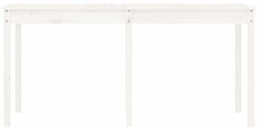 Mesa de jardim 159,5x82,5x76 cm madeira de pinho maciça branco