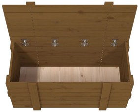 Caixa de arrumação 91x40,5x42 cm pinho maciço castanho mel