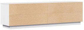 Móvel de TV 156x37x45 cm madeira de pinho maciça branco